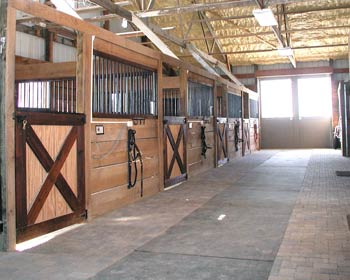view of a row of horse stalls