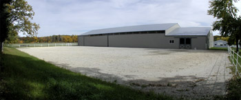 view of barn and arena