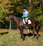 Jane riding her horse Bunny